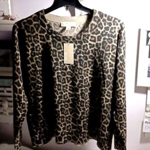Michael Kors ⚜️ Stunning Leopard 🐆 Print  Sweater XL 🐆⚜️👑🐆⚜️👑